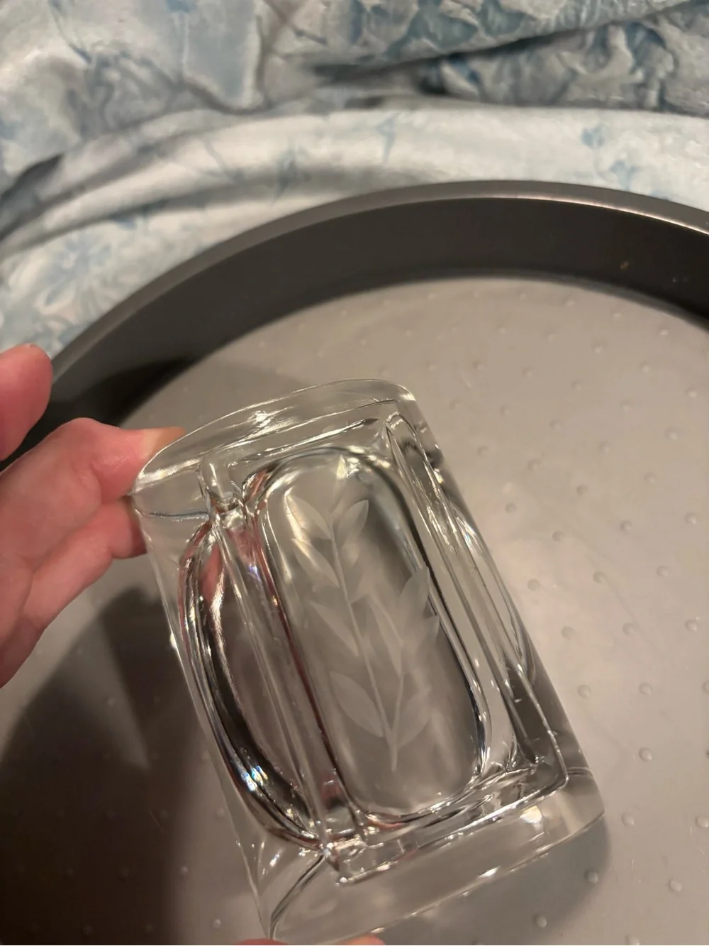 Clear Glass Rectangular Decorative Ashtray- Home Accents